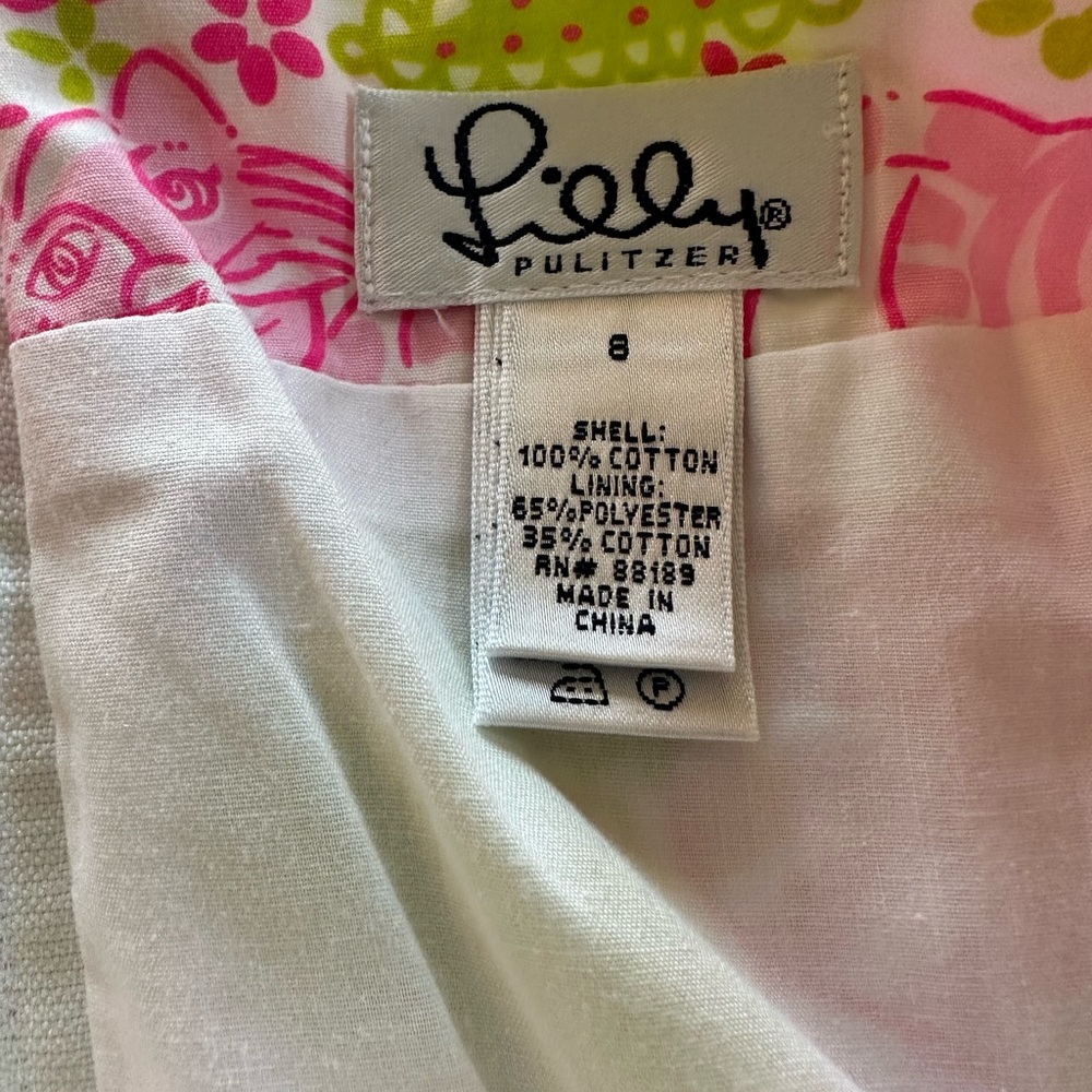 COPY - Vintage Lilly Pulitzer Skirt Size 8 Black Jack Print - Picture 3 of 4